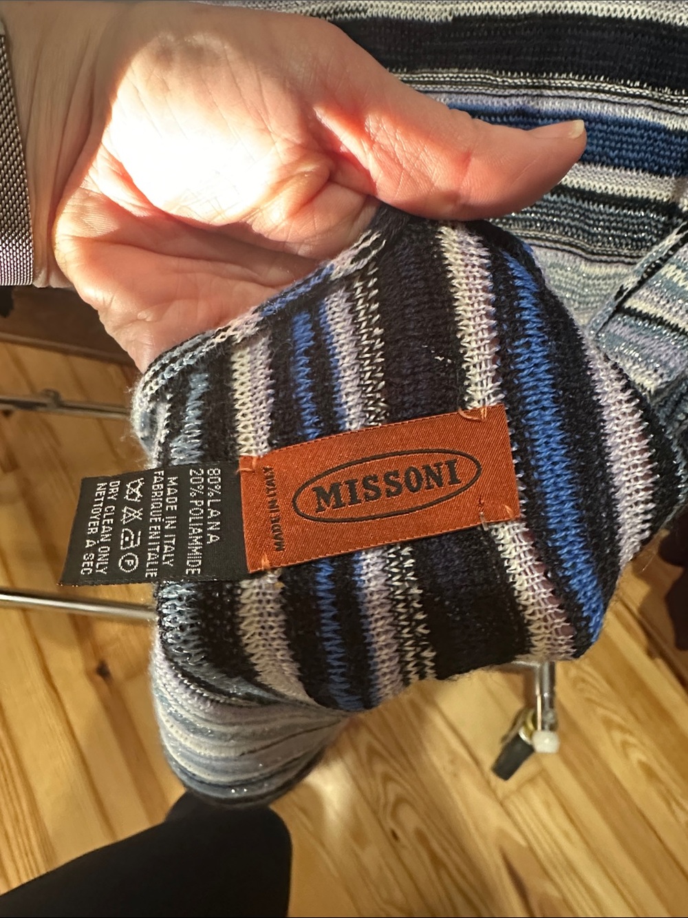 Missoni Striped Knit Maxi Skirt in Blue, Navy and Black - Picture 2 of 3